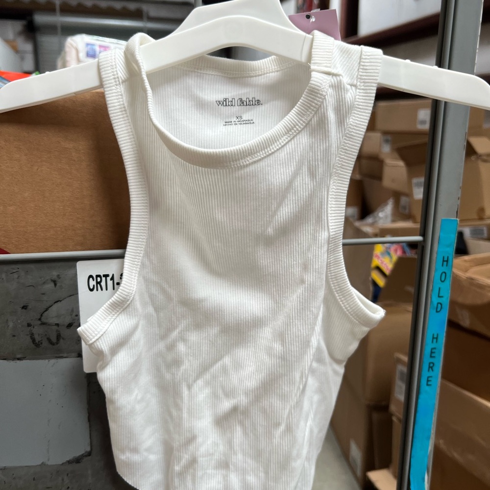 XS 2 for $3.00 wild fable White Ribbed Cropped Tank